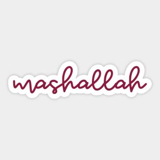 mashallah - maroon red Sticker